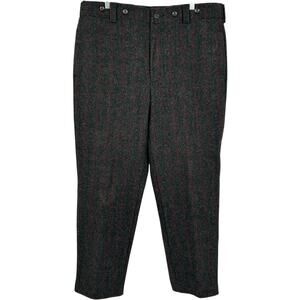 Vintage 90s Mens Grey Red Plaid Woolrich Wool Trouser Pants 38x32 actual (39x31)